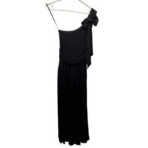 French Connection Black One-Shoulder Cropped Wide-Leg Jumpsuit